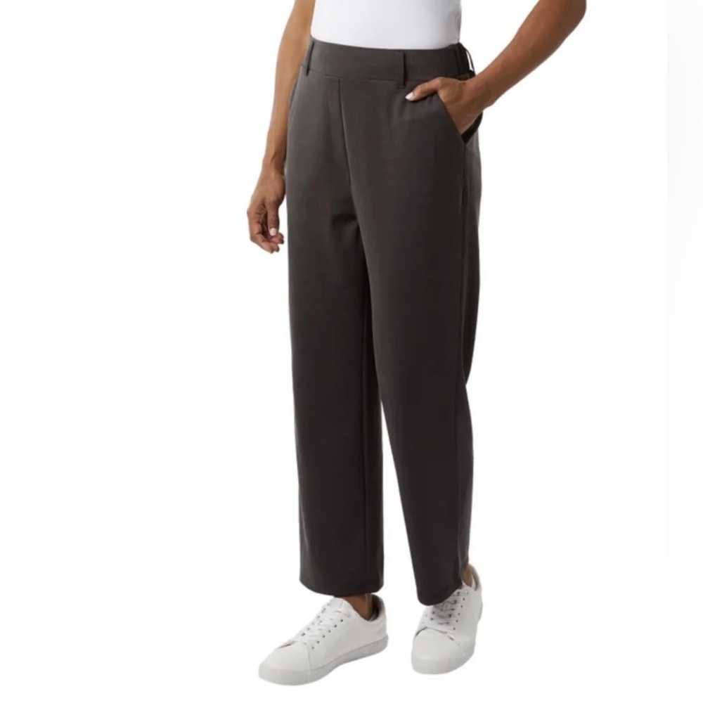 🆕 32 Degree Cool Golf Straight Leg Knit Pull on Trouser Pants Charcoal Gray